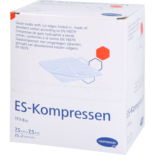 ES-KOMPRESSEN steril 7,5x7,5 cm 8fach ES-KOMPRESSEN steril 7,5x7,5 cm 8fach