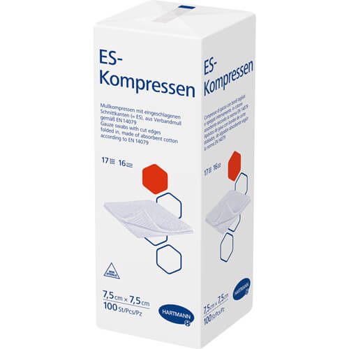 ES-KOMPRESSEN unsteril 7,5x7,5 cm 16fach ES-KOMPRESSEN unsteril 7,5x7,5 cm 16fach