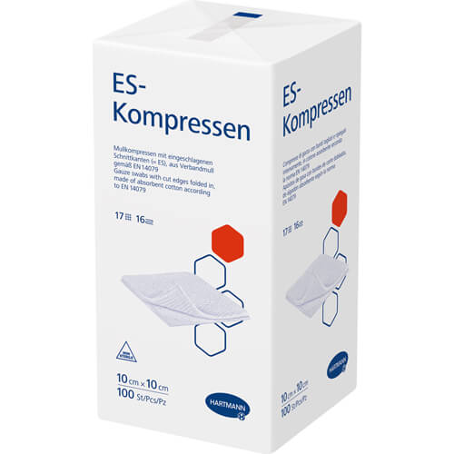 ES-KOMPRESSEN unsteril 10x10 cm 16fach ES-KOMPRESSEN unsteril 10x10 cm 16fach