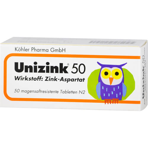 UNIZINK 50 magensaftresistente Tabletten UNIZINK 50 magensaftresistente Tabletten