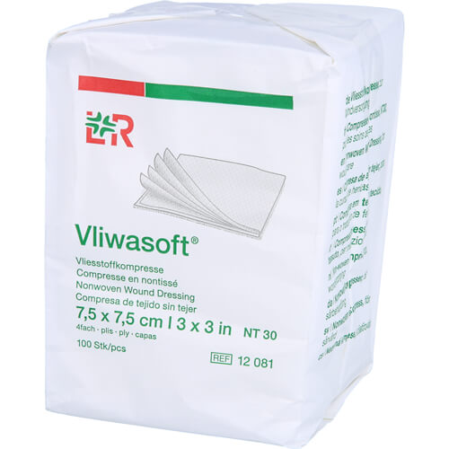 VLIWASOFT Vlieskompressen unsteril 7,5x7,5 cm 4l. VLIWASOFT Vlieskompressen unsteril 7,5x7,5 cm 4l.