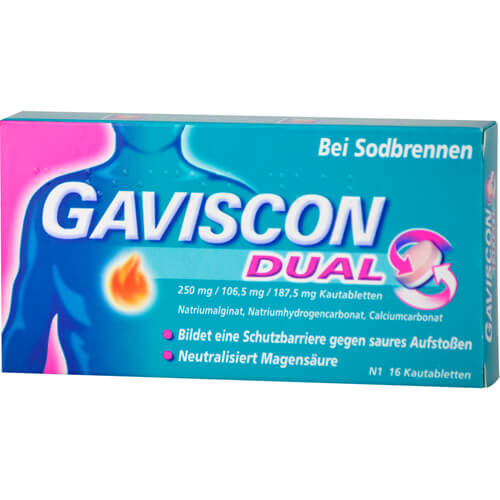 GAVISCON Dual 250mg/106,5mg/187,5mg Kautabletten GAVISCON Dual 250mg/106,5mg/187,5mg Kautabletten