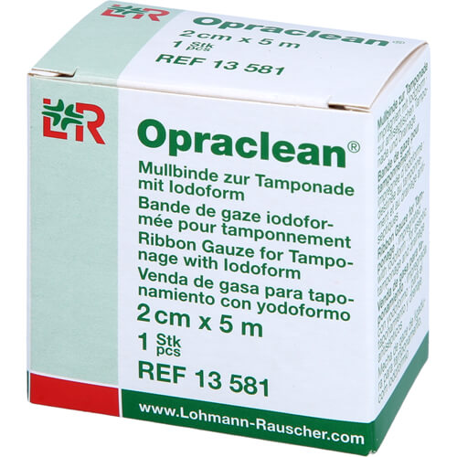 OPRACLEAN Mullbinde z.Tampon.m.Jodoform 2 cmx5 m OPRACLEAN Mullbinde z.Tampon.m.Jodoform 2 cmx5 m