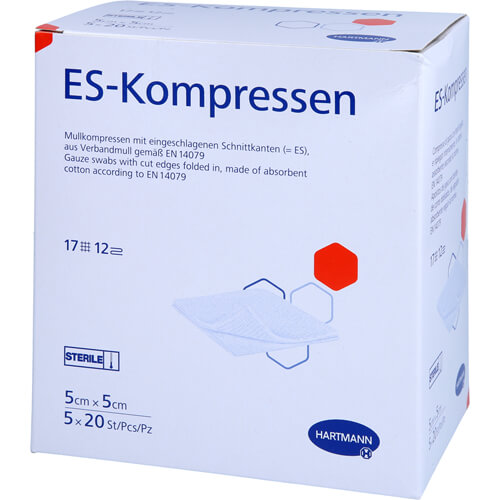 ES-KOMPRESSEN steril 5x5 cm 12fach Großpackung ES-KOMPRESSEN steril 5x5 cm 12fach Großpackung