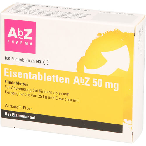 EISENTABLETTEN AbZ 50 mg Filmtabletten EISENTABLETTEN AbZ 50 mg Filmtabletten