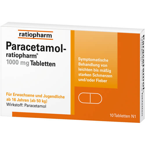 PARACETAMOL-ratiopharm 1.000 mg Tabletten PARACETAMOL-ratiopharm 1.000 mg Tabletten