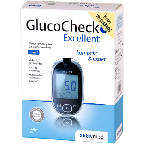 GLUCOCHECK Excellent Blutzuckermessger.Set mmol/l GLUCOCHECK Excellent Blutzuckermessger.Set mmol/l