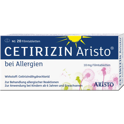 CETIRIZIN Aristo bei Allergien 10 mg Filmtabletten CETIRIZIN Aristo bei Allergien 10 mg Filmtabletten