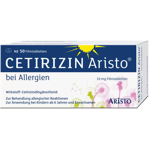 CETIRIZIN Aristo bei Allergien 10 mg Filmtabletten CETIRIZIN Aristo bei Allergien 10 mg Filmtabletten
