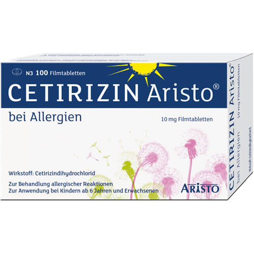 CETIRIZIN Aristo bei Allergien 10 mg Filmtabletten CETIRIZIN Aristo bei Allergien 10 mg Filmtabletten