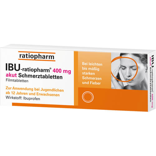 IBU-RATIOPHARM 400 mg akut Schmerztbl.Filmtabl. IBU-RATIOPHARM 400 mg akut Schmerztbl.Filmtabl.