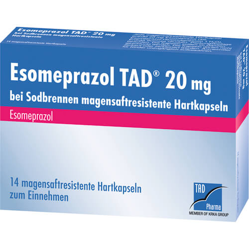 ESOMEPRAZOL TAD 20 mg bei Sodbrennen msr.Hartkaps. ESOMEPRAZOL TAD 20 mg bei Sodbrennen msr.Hartkaps.