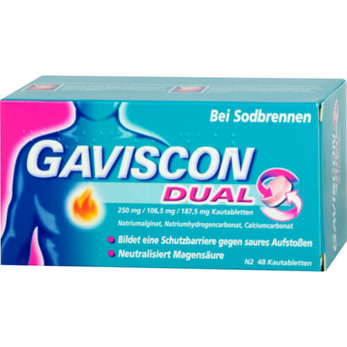 GAVISCON Dual 250mg/106,5mg/187,5mg Kautabletten GAVISCON Dual 250mg/106,5mg/187,5mg Kautabletten