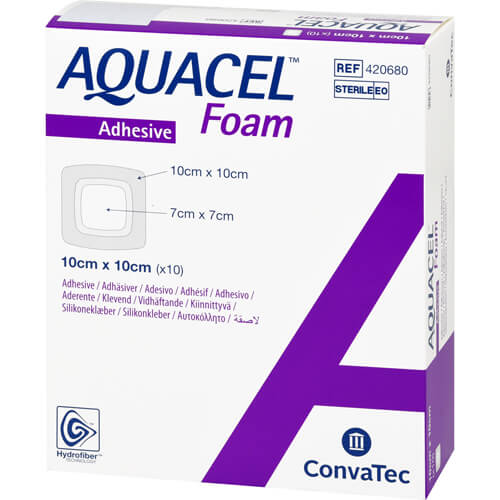 AQUACEL Foam adhäsiv 10x10 cm Verband AQUACEL Foam adhäsiv 10x10 cm Verband