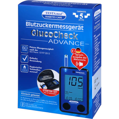 TESTAMED GlucoCheck Advance Star.-Kit mg/dl mmol/l TESTAMED GlucoCheck Advance Star.-Kit mg/dl mmol/l