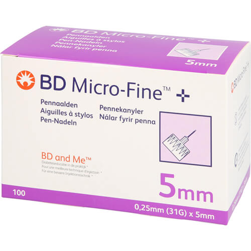 BD MICRO-FINE+ Pen-Nadeln 0,25x5 mm 31 G BD MICRO-FINE+ Pen-Nadeln 0,25x5 mm 31 G