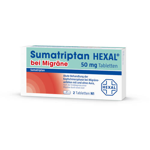SUMATRIPTAN HEXAL bei Migräne 50 mg Tabletten SUMATRIPTAN HEXAL bei Migräne 50 mg Tabletten
