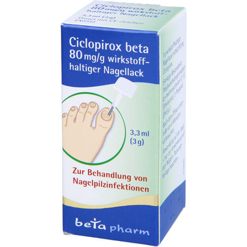 CICLOPIROX beta 80 mg/g wirkstoffhalt.Nagellack CICLOPIROX beta 80 mg/g wirkstoffhalt.Nagellack