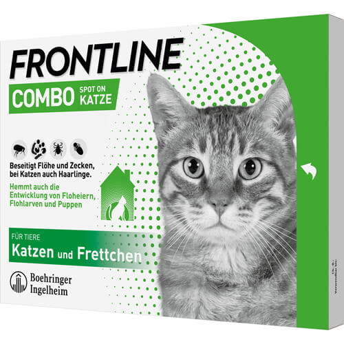 FRONTLINE COMBO® der Kombischutz für Tier und Heim gegen Zecken, Flöhe und Haarlinge bei Katzen und Frettchen FRONTLINE COMBO® der Kombischutz für Tier und Heim gegen Zecken, Flöhe und Haarlinge bei Katzen und Frettchen