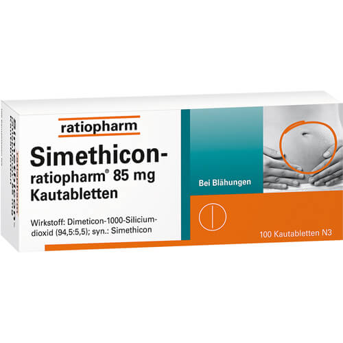 SIMETHICON-ratiopharm 85 mg Kautabletten SIMETHICON-ratiopharm 85 mg Kautabletten