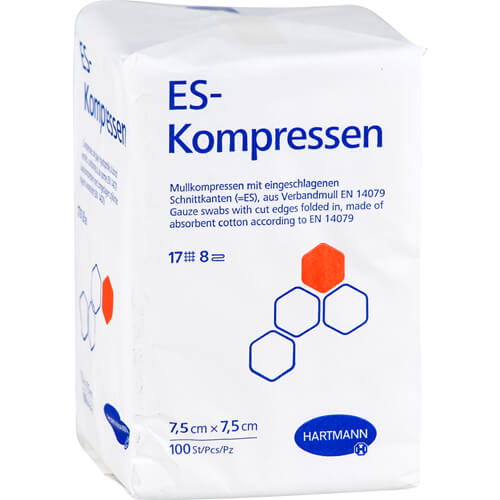 ES-KOMPRESSEN unsteril 7,5x7,5 cm 8fach ES-KOMPRESSEN unsteril 7,5x7,5 cm 8fach