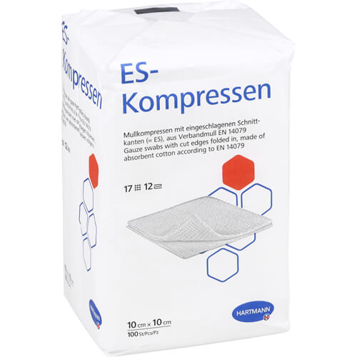 ES-KOMPRESSEN unsteril 10x10 cm 12fach ES-KOMPRESSEN unsteril 10x10 cm 12fach