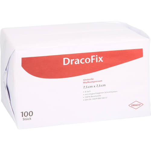 DRACOFIX OP-Kompressen 7,5x7,5 cm unsteril 8fach DRACOFIX OP-Kompressen 7,5x7,5 cm unsteril 8fach