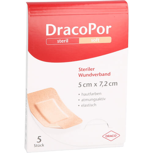 DRACOPOR Wundverband 5x7,2 cm steril hautfarben DRACOPOR Wundverband 5x7,2 cm steril hautfarben