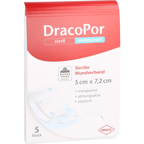 DRACOPOR waterproof Wundverband 5x7,2 cm steril DRACOPOR waterproof Wundverband 5x7,2 cm steril