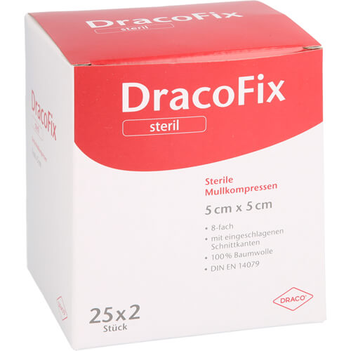 DRACOFIX PEEL Kompressen 5x5 cm steril 8fach DRACOFIX PEEL Kompressen 5x5 cm steril 8fach