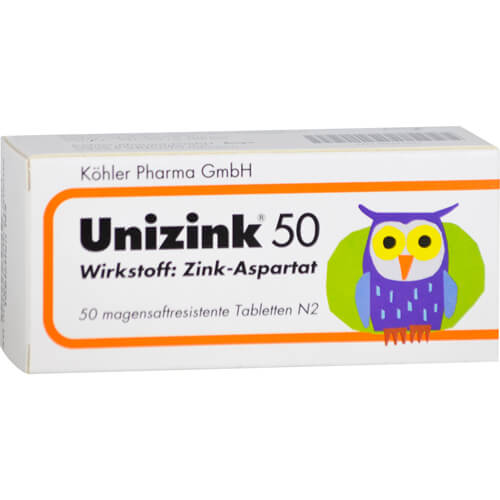 UNIZINK 50 magensaftresistente Tabletten UNIZINK 50 magensaftresistente Tabletten
