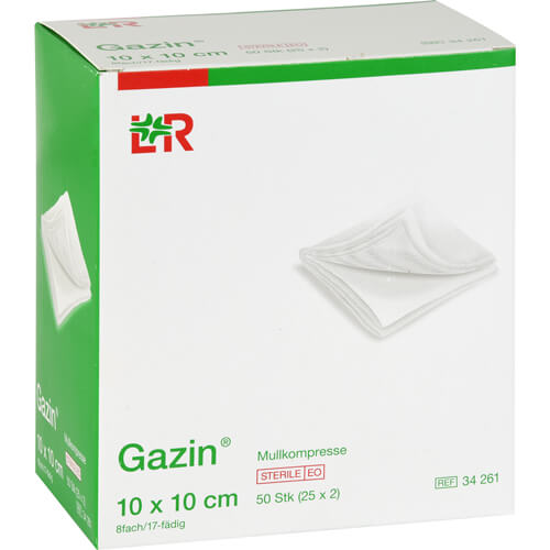 GAZIN Mullkomp.10x10 cm steril 8fach GAZIN Mullkomp.10x10 cm steril 8fach