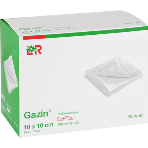 GAZIN Mullkomp.10x10 cm steril 8fach GAZIN Mullkomp.10x10 cm steril 8fach