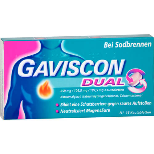 GAVISCON Dual 250mg/106,5mg/187,5mg Kautabletten GAVISCON Dual 250mg/106,5mg/187,5mg Kautabletten