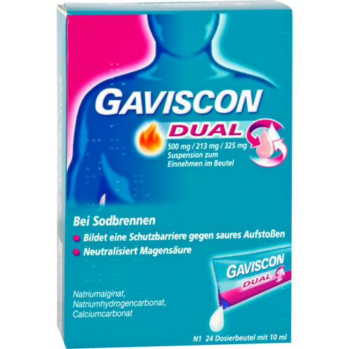 GAVISCON Dual 500mg/213mg/325mg Susp.z.Einn.Btl. GAVISCON Dual 500mg/213mg/325mg Susp.z.Einn.Btl.