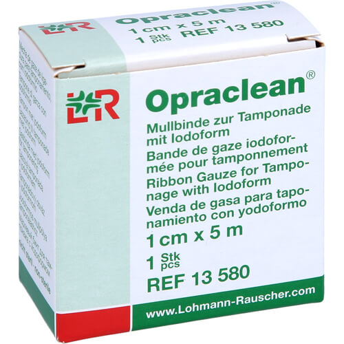 OPRACLEAN Mullbinde z.Tampon.m.Jodoform 1 cmx5 m OPRACLEAN Mullbinde z.Tampon.m.Jodoform 1 cmx5 m