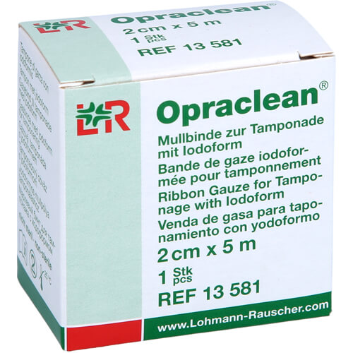 OPRACLEAN Mullbinde z.Tampon.m.Jodoform 2 cmx5 m OPRACLEAN Mullbinde z.Tampon.m.Jodoform 2 cmx5 m
