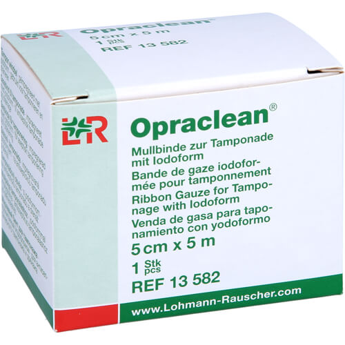OPRACLEAN Mullbinde z.Tampon.m.Jodoform 5 cmx5 m OPRACLEAN Mullbinde z.Tampon.m.Jodoform 5 cmx5 m
