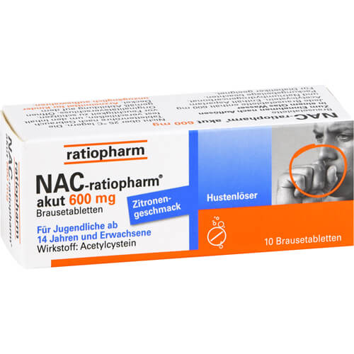 NAC-ratiopharm akut 600 mg Hustenlöser Brausetabl. NAC-ratiopharm akut 600 mg Hustenlöser Brausetabl.