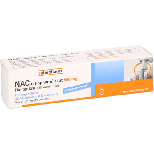 NAC-ratiopharm akut 600 mg Hustenlöser Brausetabl. NAC-ratiopharm akut 600 mg Hustenlöser Brausetabl.