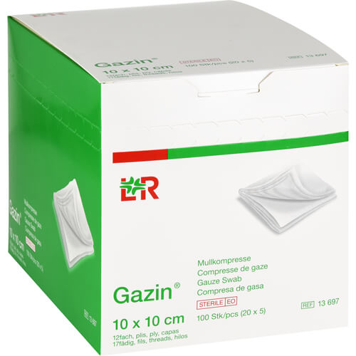 GAZIN Mullkomp.10x10 cm steril 12fach groß GAZIN Mullkomp.10x10 cm steril 12fach groß