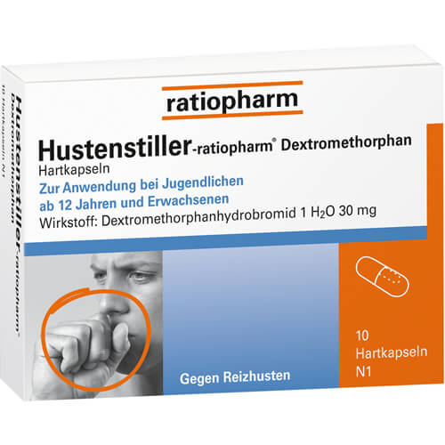 HUSTENSTILLER-ratiopharm Dextromethorphan Kapseln HUSTENSTILLER-ratiopharm Dextromethorphan Kapseln