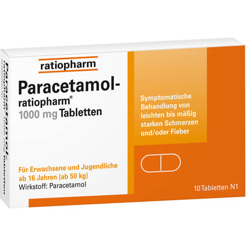 PARACETAMOL-ratiopharm 1.000 mg Tabletten PARACETAMOL-ratiopharm 1.000 mg Tabletten