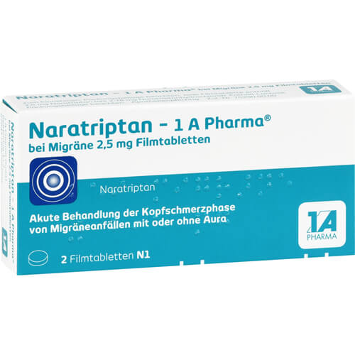 NARATRIPTAN-1A Pharma bei Migräne 2,5 mg Filmtabl. NARATRIPTAN-1A Pharma bei Migräne 2,5 mg Filmtabl.