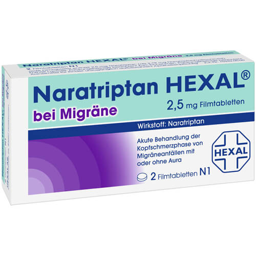 NARATRIPTAN HEXAL bei Migräne 2,5 mg Filmtabletten NARATRIPTAN HEXAL bei Migräne 2,5 mg Filmtabletten