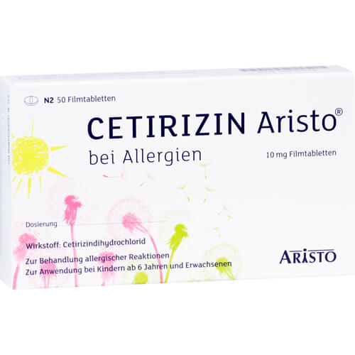 CETIRIZIN Aristo bei Allergien 10 mg Filmtabletten CETIRIZIN Aristo bei Allergien 10 mg Filmtabletten