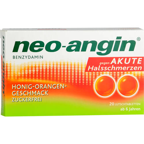 NEO-ANGIN Benzydamin akute Halsschmerz.Honig-Oran. NEO-ANGIN Benzydamin akute Halsschmerz.Honig-Oran.