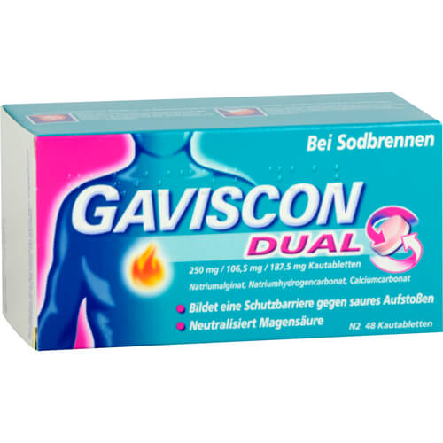 GAVISCON Dual 250mg/106,5mg/187,5mg Kautabletten GAVISCON Dual 250mg/106,5mg/187,5mg Kautabletten