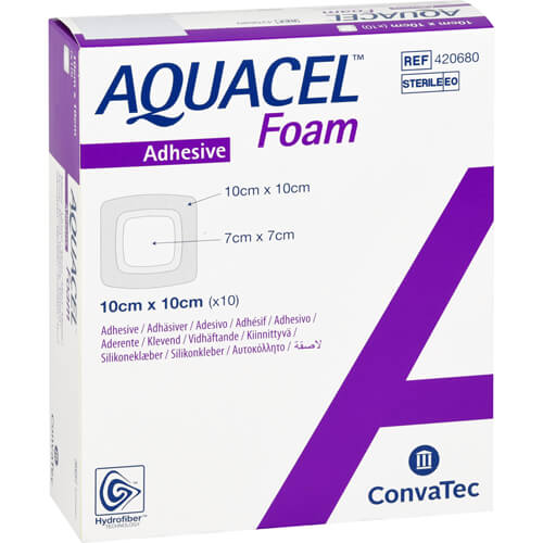 AQUACEL Foam adhäsiv 10x10 cm Verband AQUACEL Foam adhäsiv 10x10 cm Verband