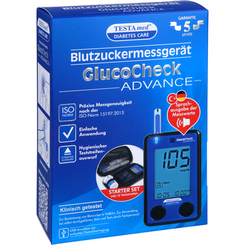 TESTAMED GlucoCheck Advance Star.-Kit mg/dl mmol/l TESTAMED GlucoCheck Advance Star.-Kit mg/dl mmol/l